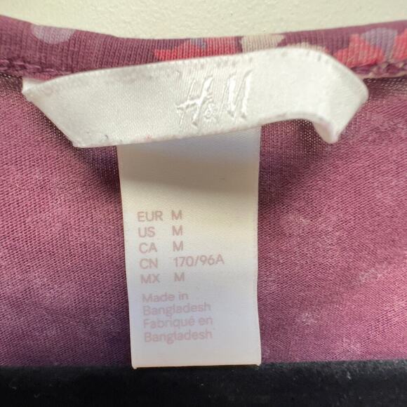 H&M Floral Short Sleeve Knee Length Dress Size M - Picture 6 of 9